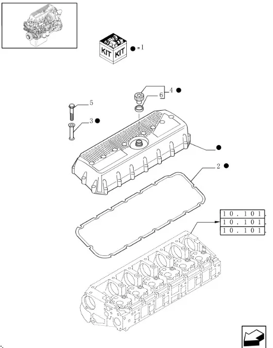 500323989 - Прокладка крышки клап. ГБЦ ДВС Cursor10 CR