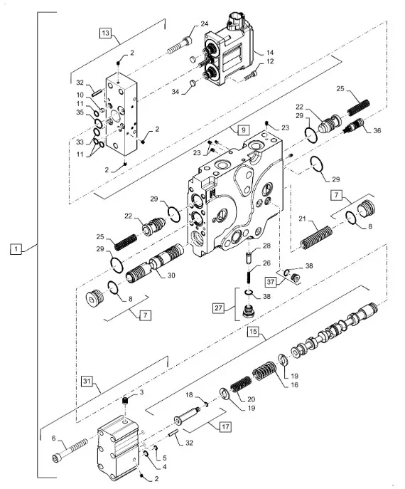 47735821 - Секция левая. крайняя гидрораспр. T8./Mg.