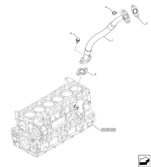 5801419739 - Трубка масл. слива с турбокомпр. ДВС Cursor13 T9.505/St.